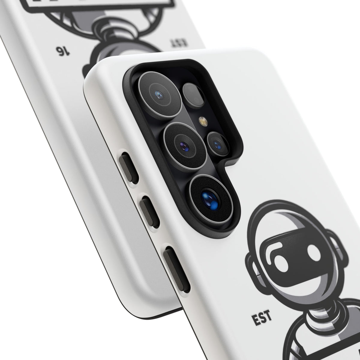 N.O.A.H™ Robot Phone Case — Retro Monochrome Tech Logo Protective Case