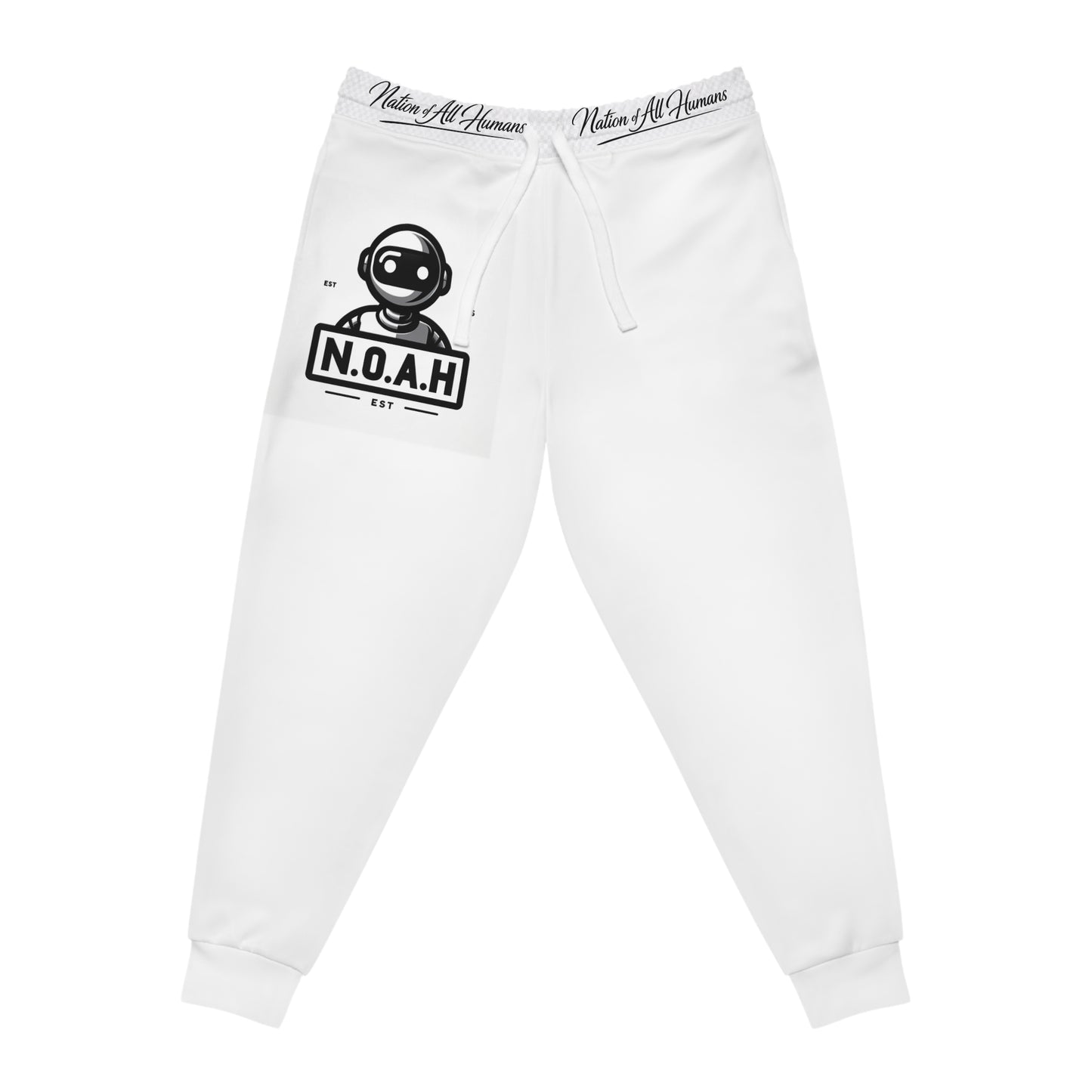 N.O.A.H™ Logo Athletic Joggers — White Graphic Sweatpants