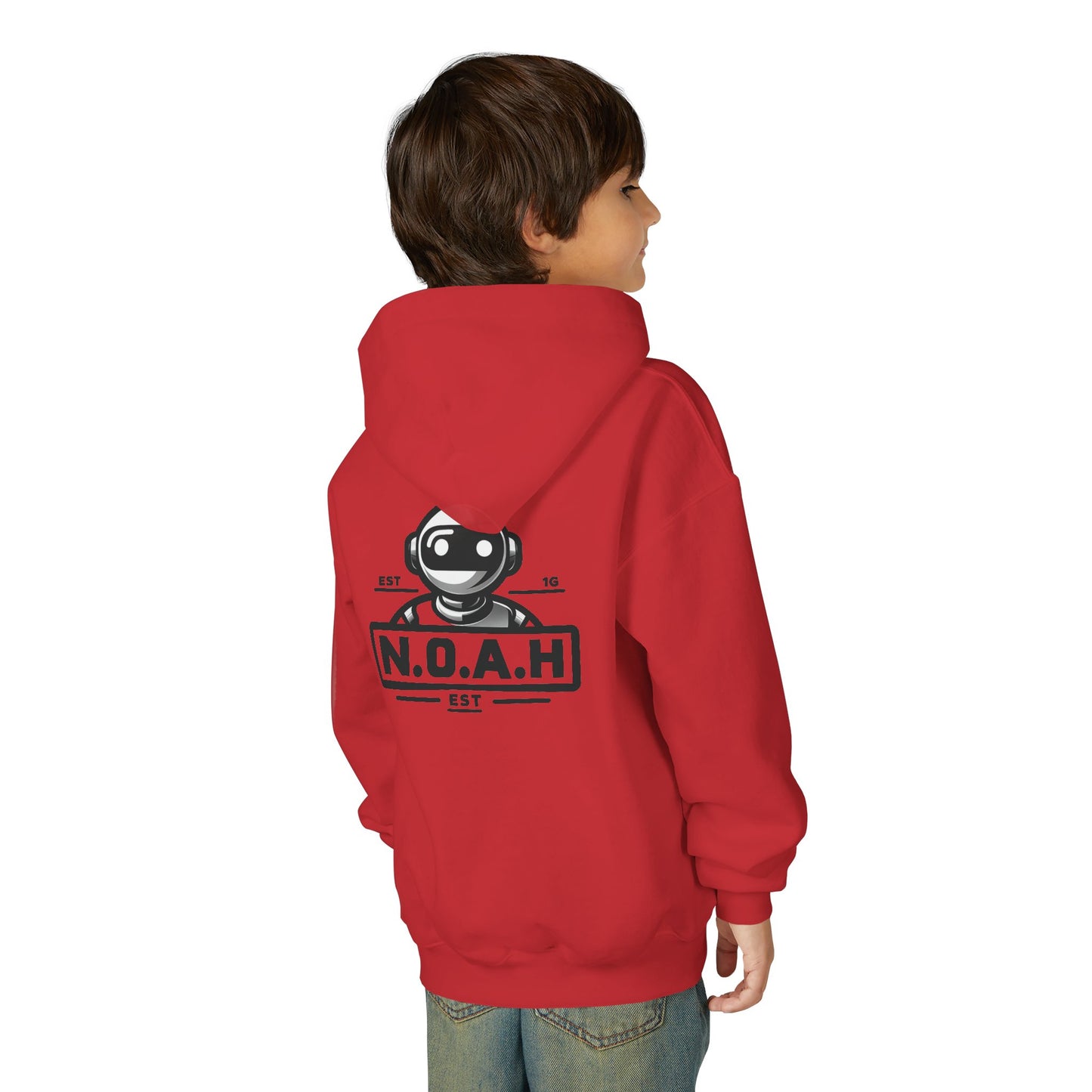 Youth Hoodie - Nation of All Humans™ (N.O.A.H™)" Graphic Astronaut Logo Hoodie