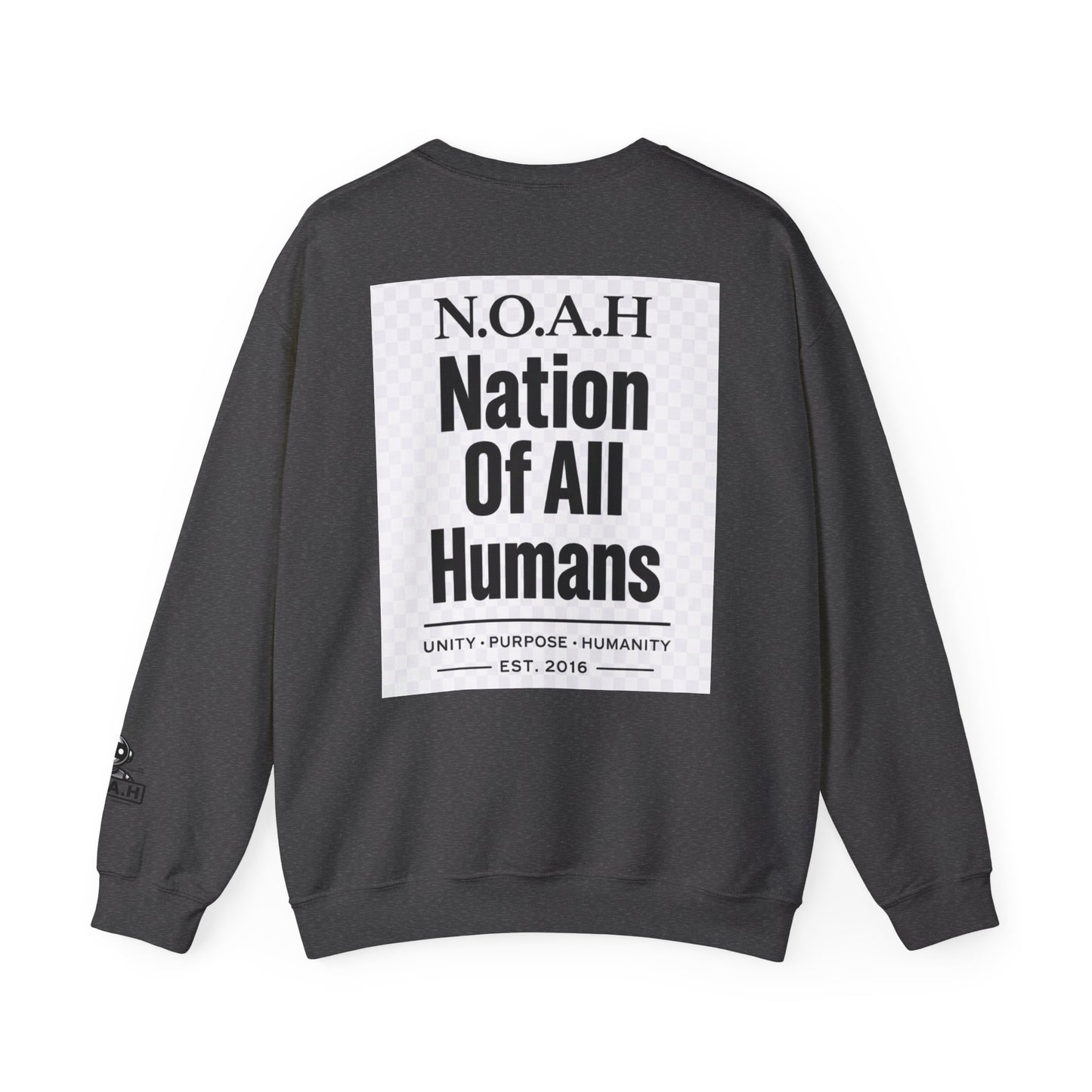 Nation of All Humans™ Crewneck Sweatshirt – N.O.A.H™ Unity Graphic Pullover