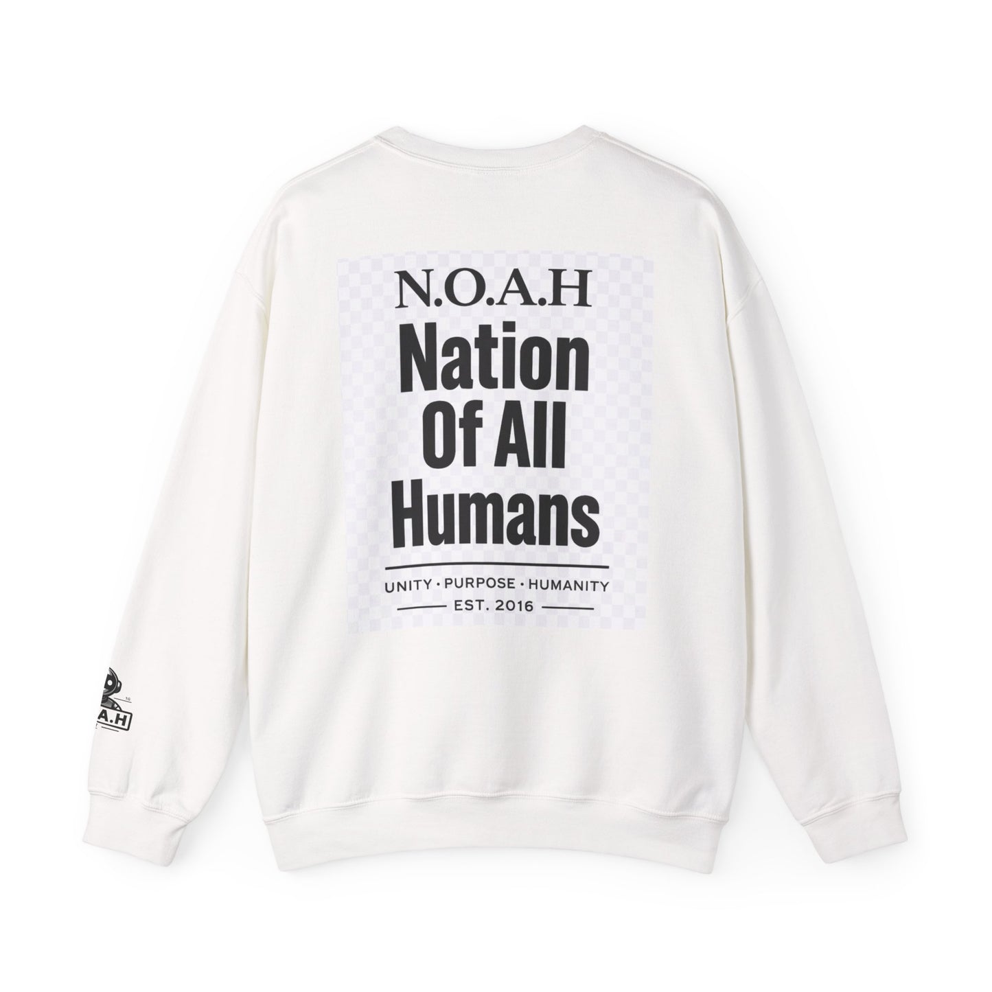 Nation of All Humans™ Crewneck Sweatshirt – N.O.A.H™ Unity Graphic Pullover