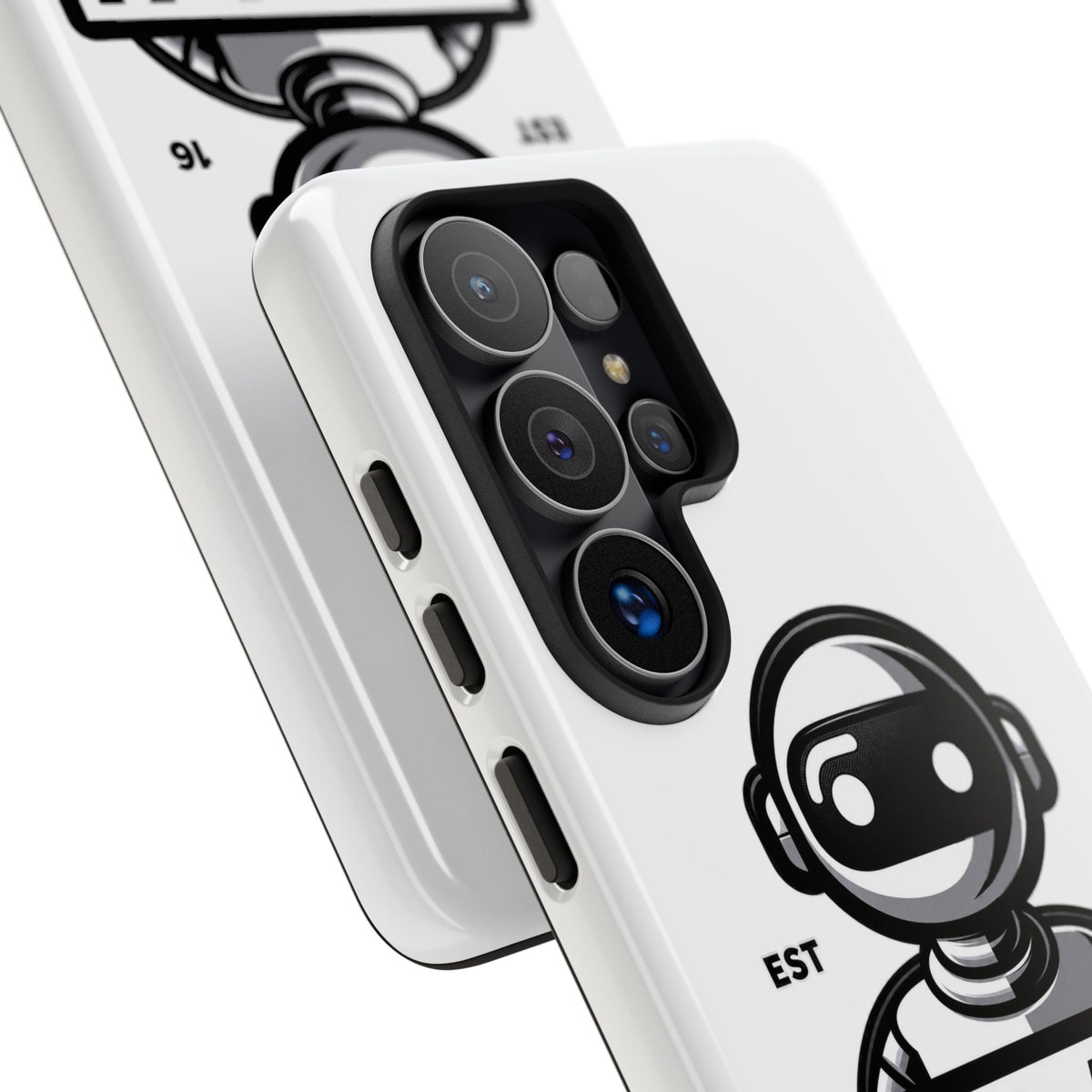 N.O.A.H™ Robot Phone Case — Retro Monochrome Tech Logo Protective Case