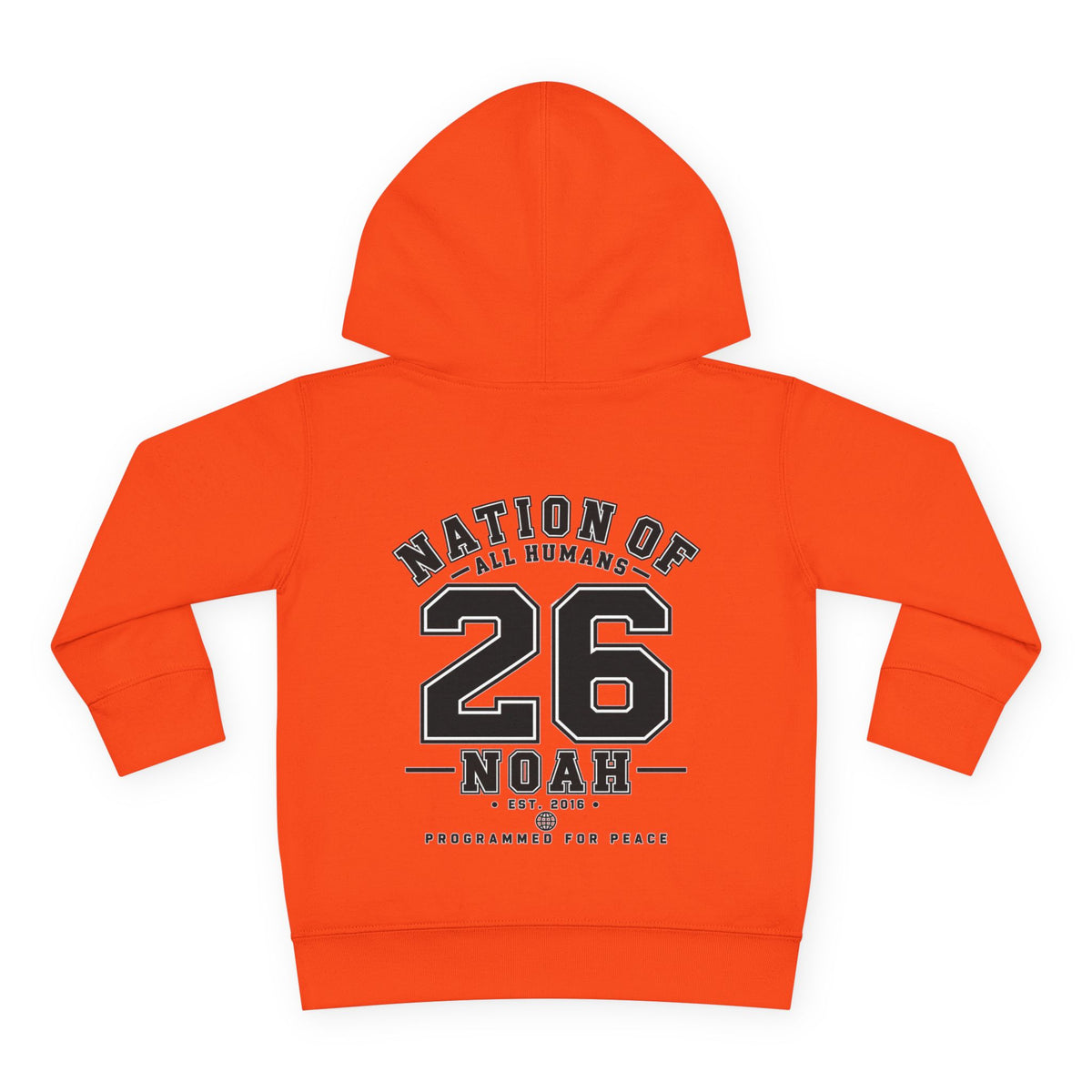 N.O.A.H™ Robot Kids Hoodie — Toddler Pullover with Logo front & Back 'Nation of All Humans' Graphic