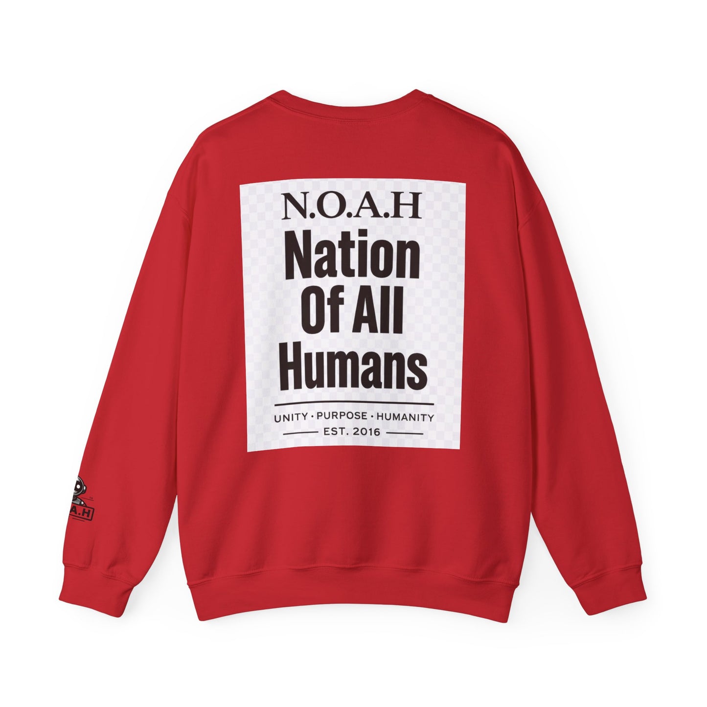 Nation of All Humans™ Crewneck Sweatshirt – N.O.A.H™ Unity Graphic Pullover
