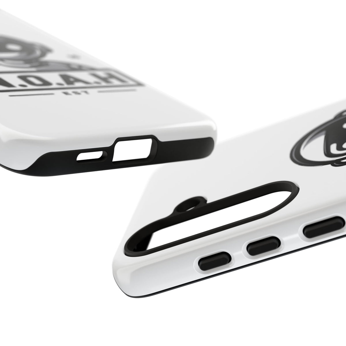 N.O.A.H™ Robot Phone Case — Retro Monochrome Tech Logo Protective Case