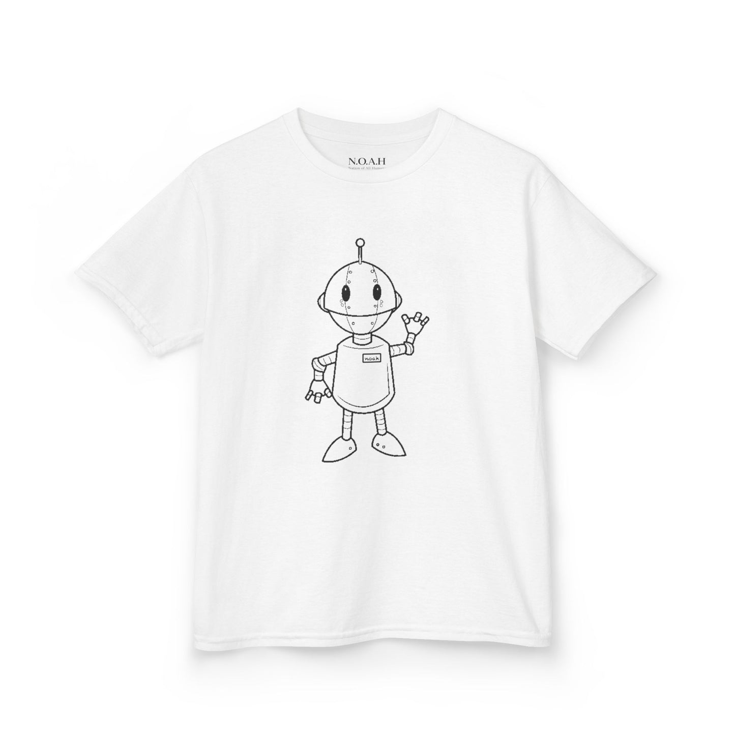 Kids N.O.A.H™ '' FIRST ''Robot Tee — "Nation Of All Humans" Back Print