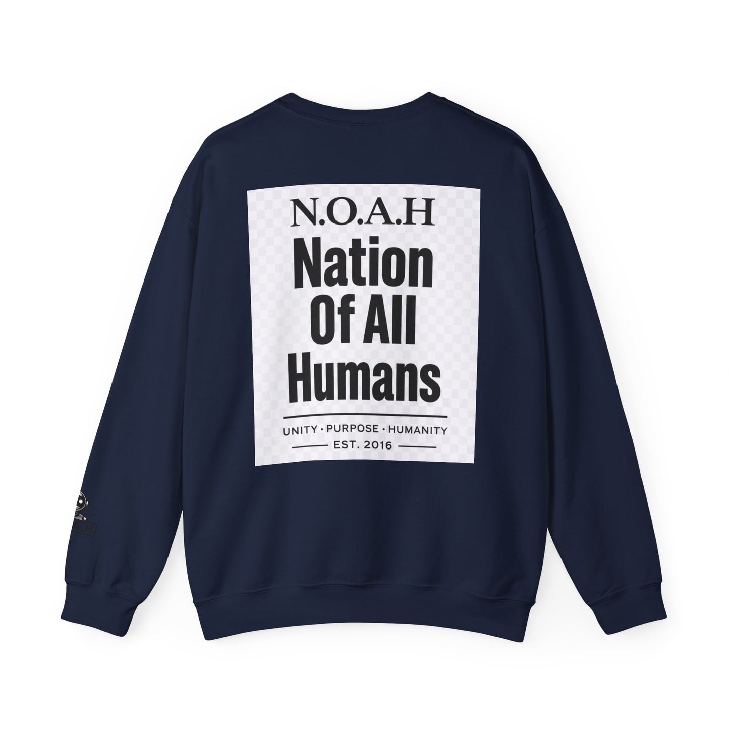 Nation of All Humans™ Crewneck Sweatshirt – N.O.A.H™ Unity Graphic Pullover