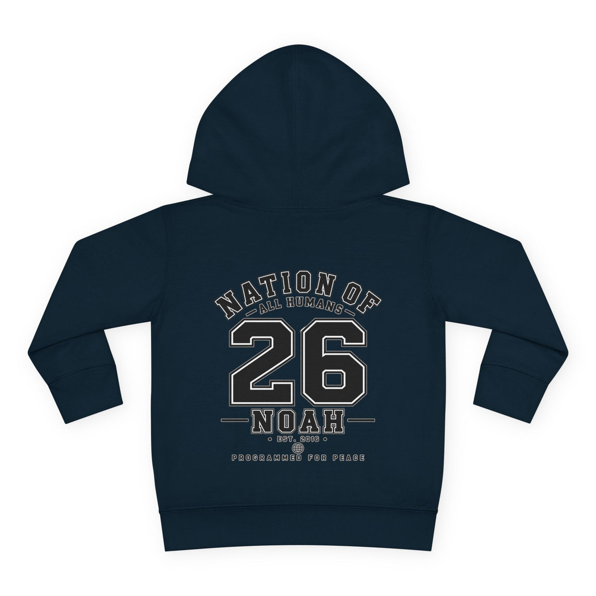 N.O.A.H™ Robot Kids Hoodie — Toddler Pullover with Logo front & Back 'Nation of All Humans' Graphic
