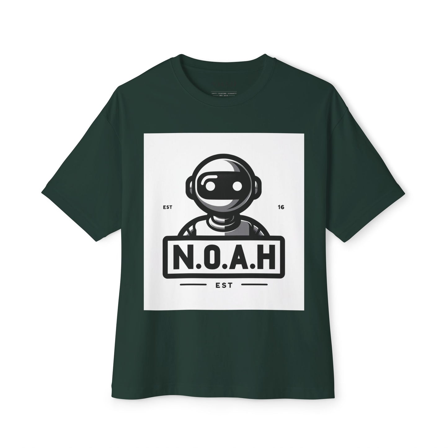 N.O.A.H™ Robot Logo Tee — Retro Space Graphic Boxy T‑Shirt