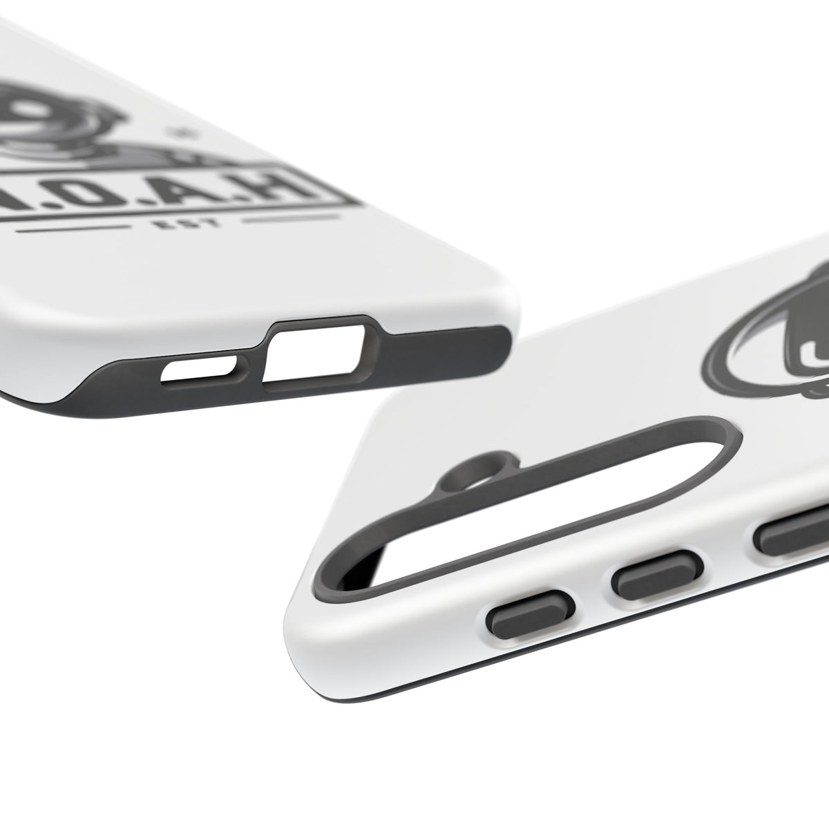 N.O.A.H™ Robot Phone Case — Retro Monochrome Tech Logo Protective Case
