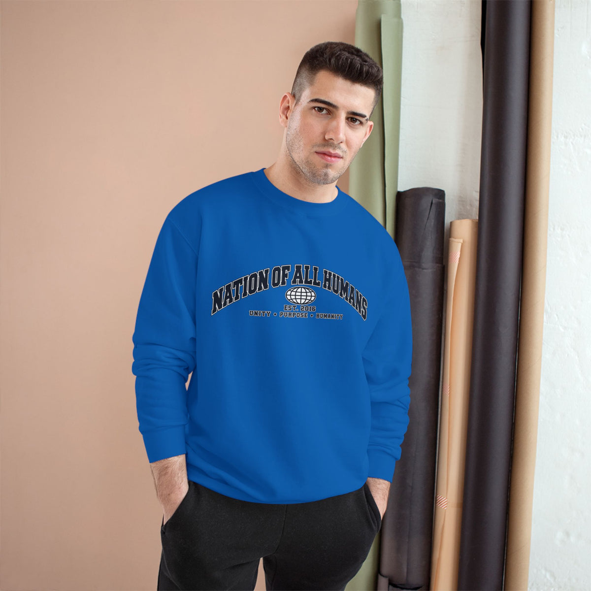 Nation of All Humans™ Champion Sweatshirt — Graphic Crewneck