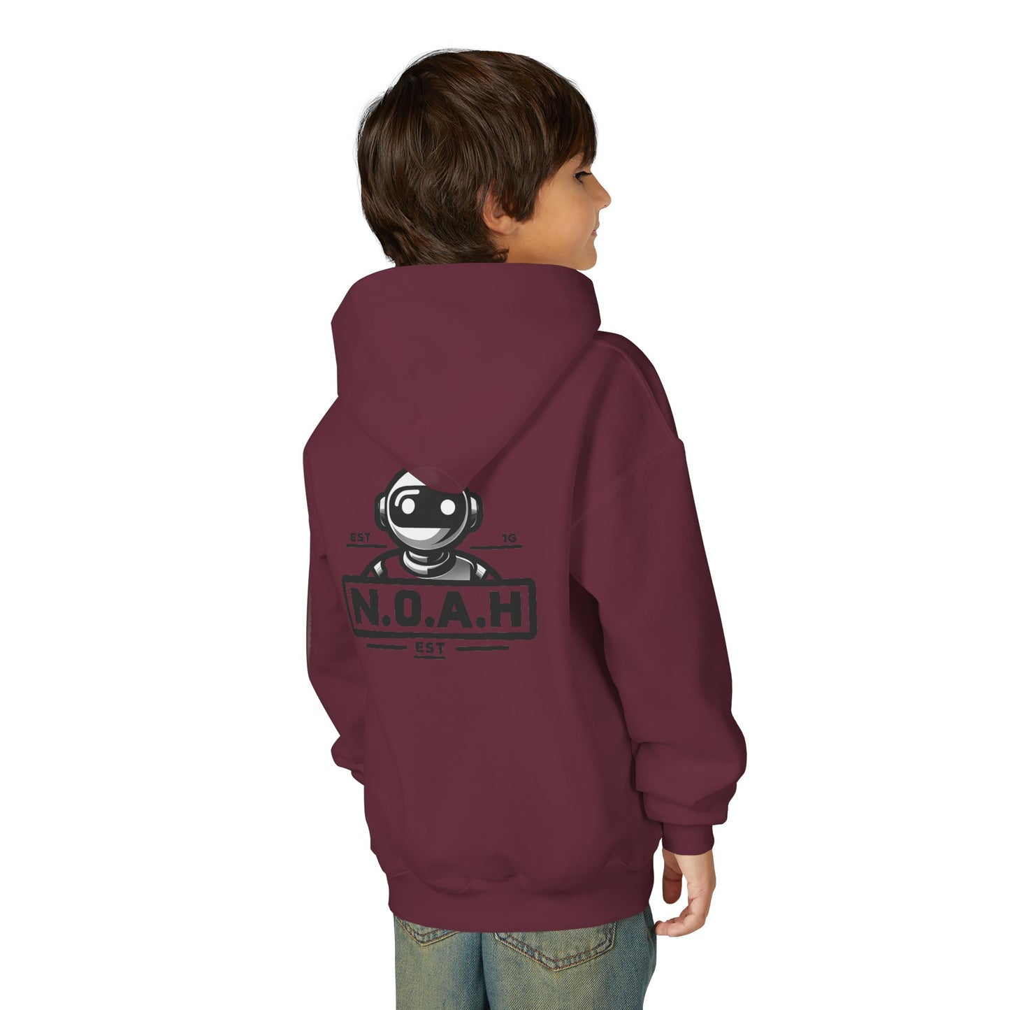 Youth Hoodie - Nation of All Humans™ (N.O.A.H™)" Graphic Astronaut Logo Hoodie
