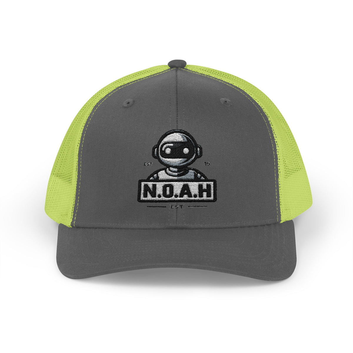 N.O.A.H™ Trucker Cap — Retro Robot 'NOAH' Embroidered Snapback