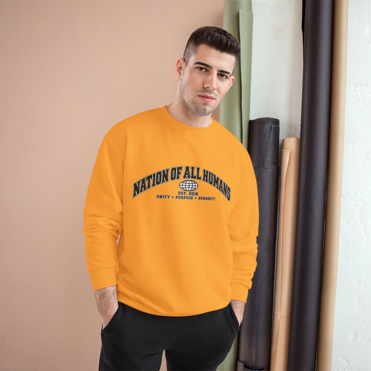 Nation of All Humans™ Champion Sweatshirt — Graphic Crewneck