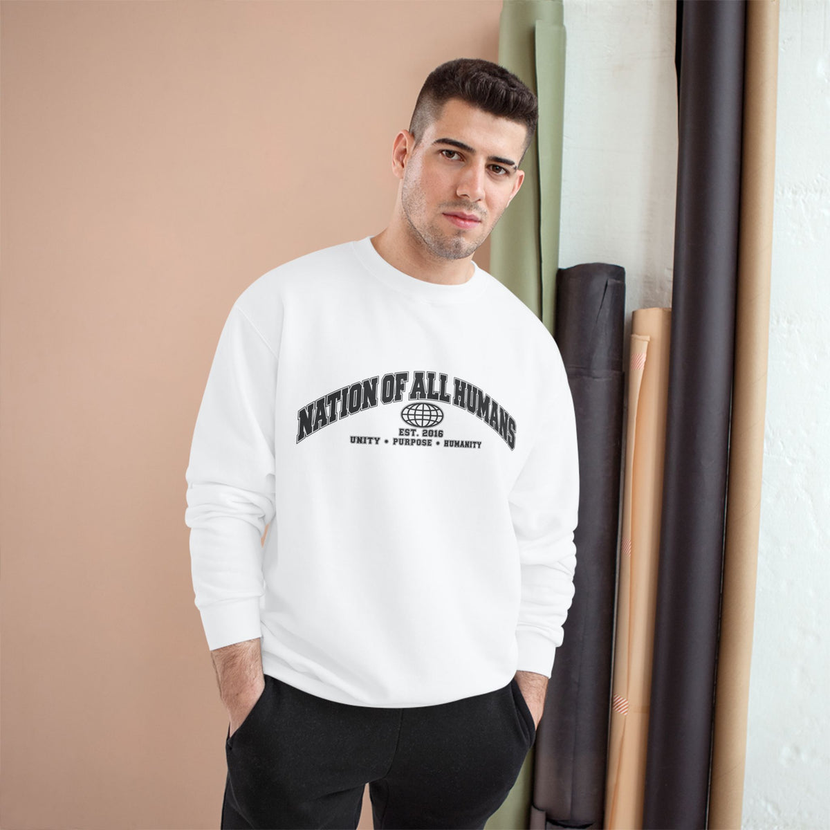 Nation of All Humans™ Champion Sweatshirt — Graphic Crewneck