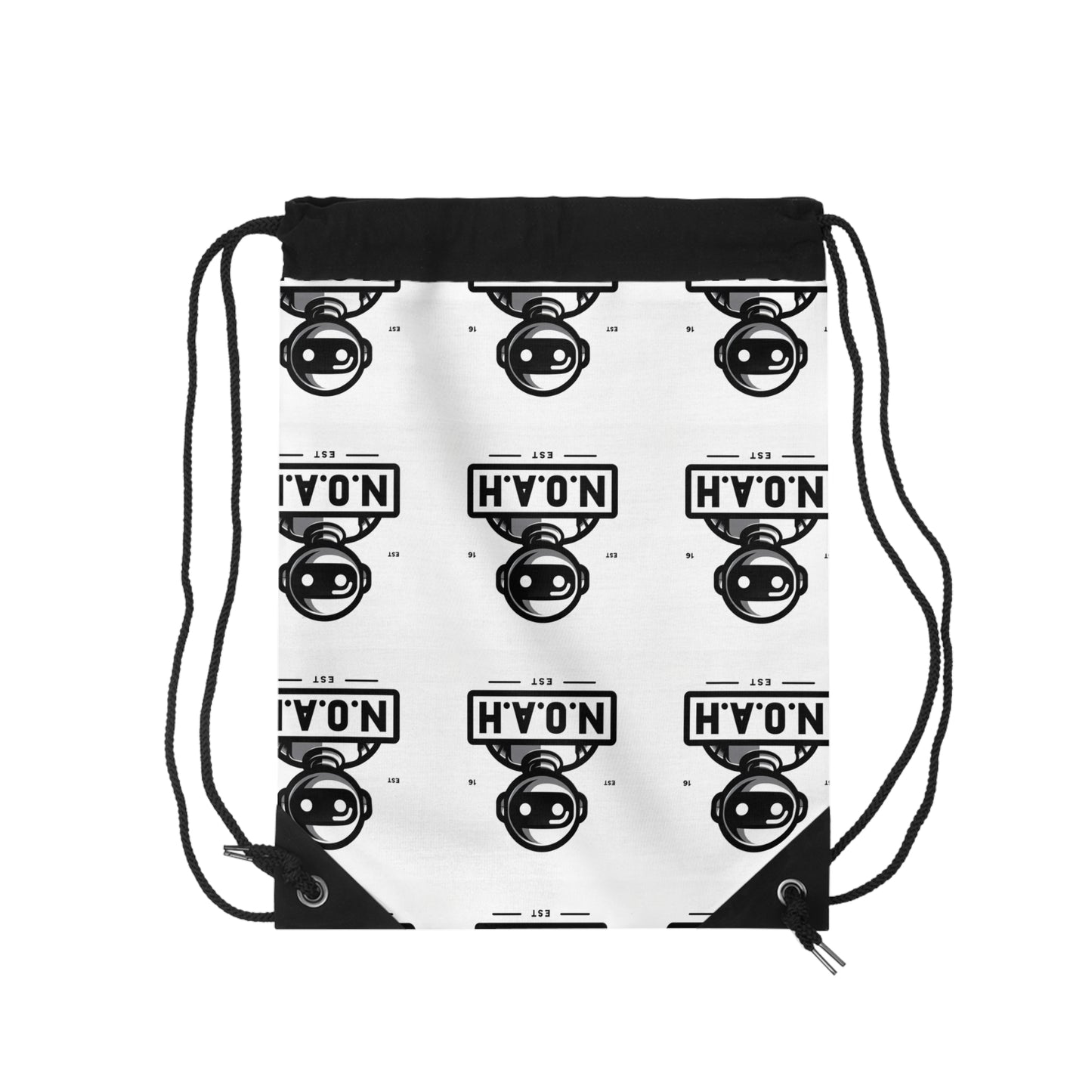 N.O.A.H™ Logo Drawstring Bag — Retro Space Helmet Gym Sack