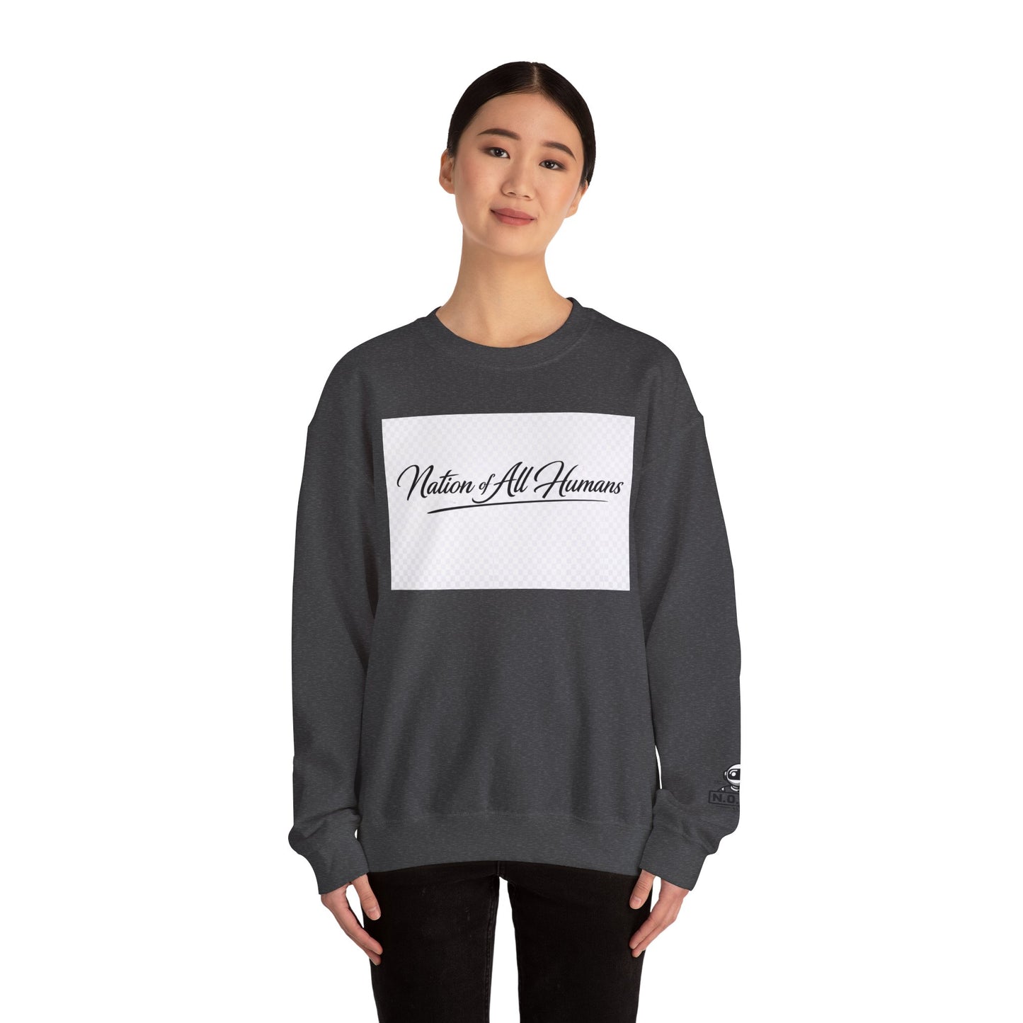 Nation of All Humans™ Crewneck Sweatshirt – N.O.A.H™ Unity Graphic Pullover