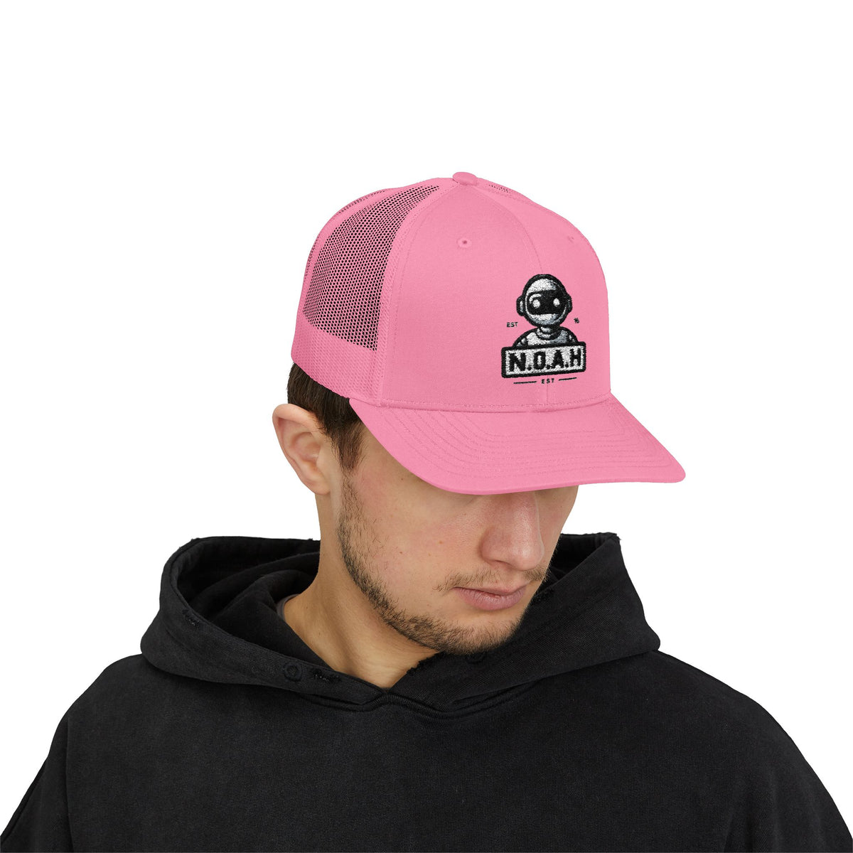 N.O.A.H™ Trucker Cap — Retro Robot 'NOAH' Embroidered Snapback