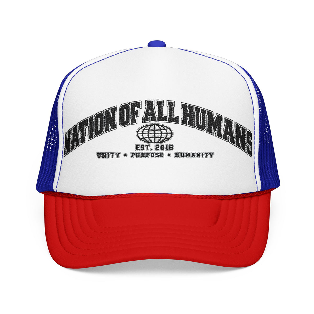 Nation of All Humans™ Foam Trucker Hat – Retro Globe Mesh Foam Cap