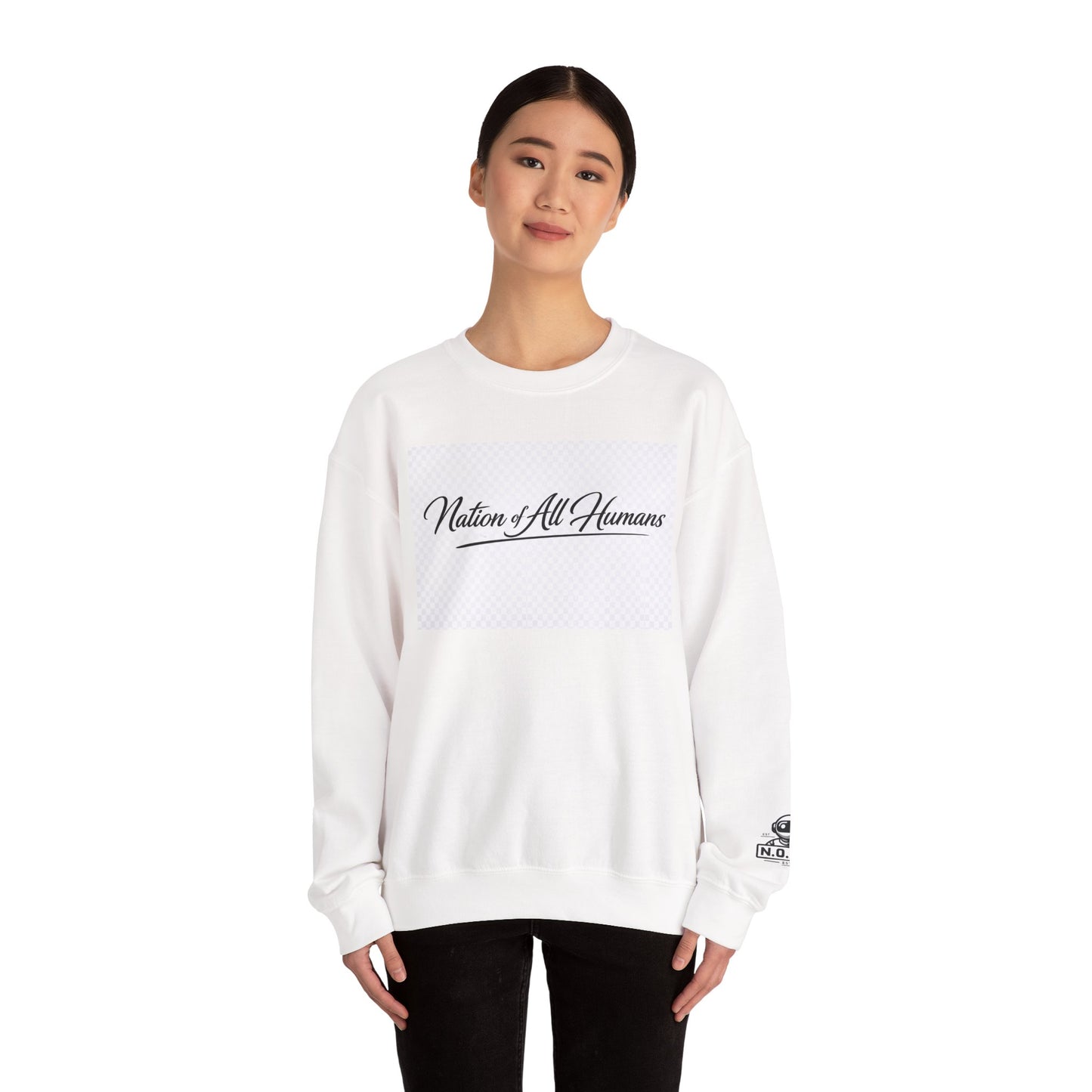 Nation of All Humans™ Crewneck Sweatshirt – N.O.A.H™ Unity Graphic Pullover