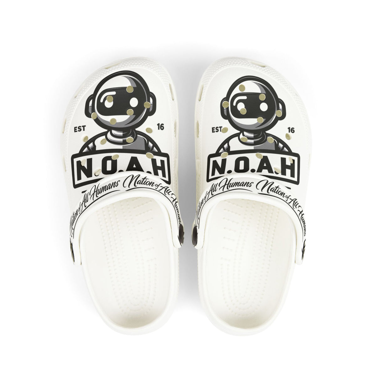 Kids Graphic Clogs —N.O.A.H™  Robot Logo EVA Foam Slip-Ons