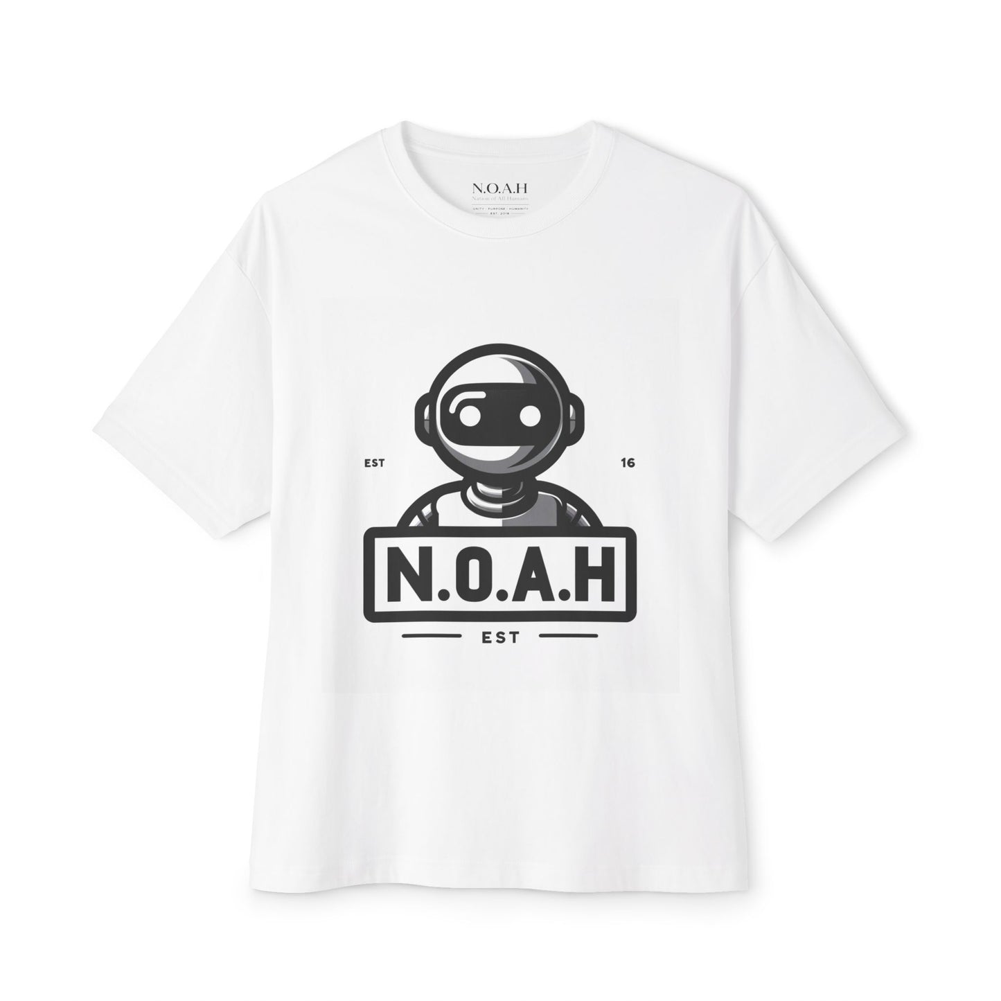 N.O.A.H™ Robot Logo Tee — Retro Space Graphic Boxy T‑Shirt