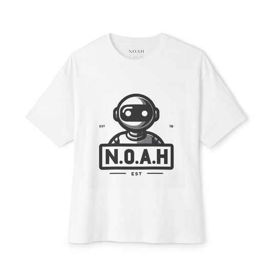 N.O.A.H™ Robot Logo Tee — Retro Space Graphic Boxy T‑Shirt