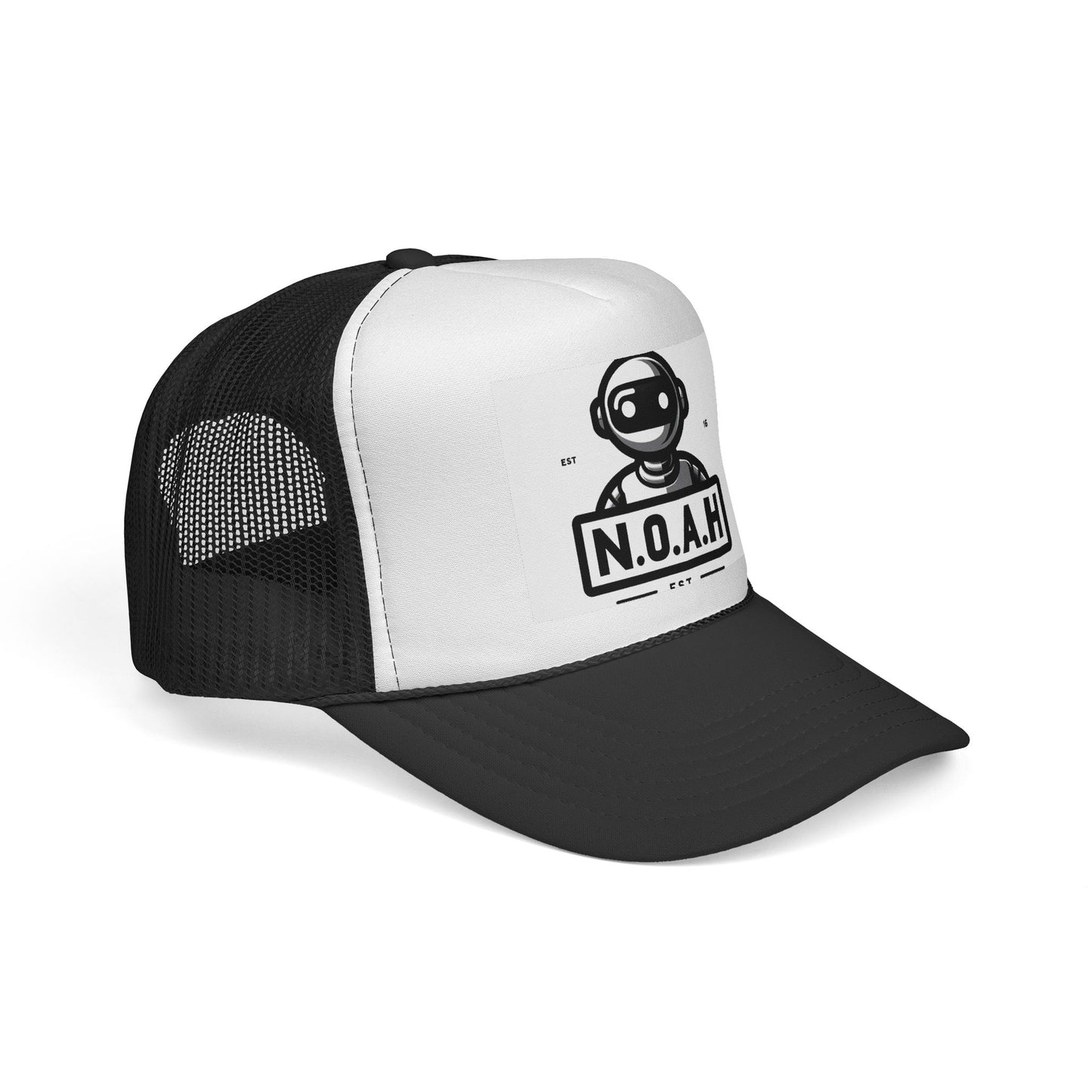 N.O.A.H™ Robot head Logo Trucker Cap — Retro Space Pilot Mesh Hat