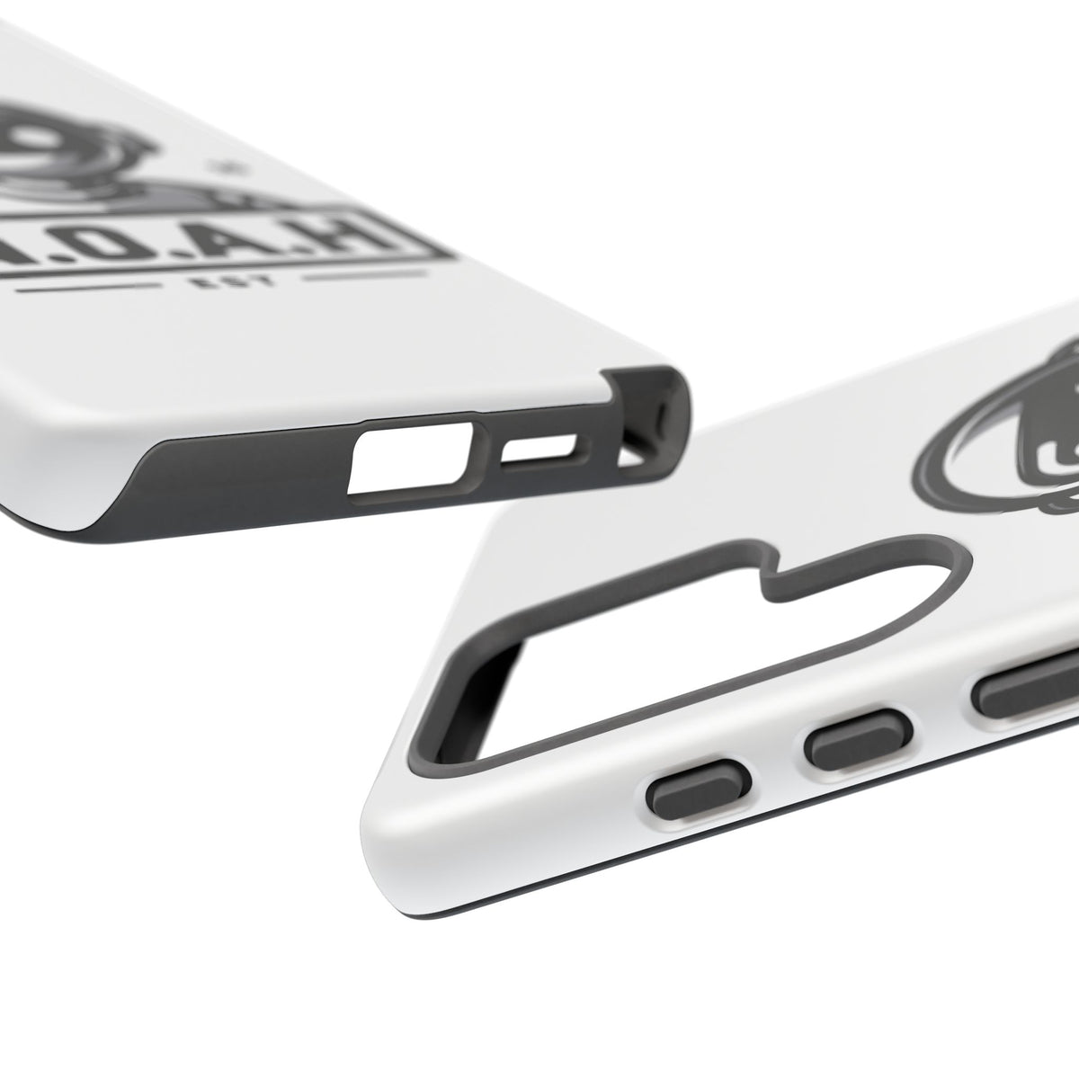N.O.A.H™ Robot Phone Case — Retro Monochrome Tech Logo Protective Case