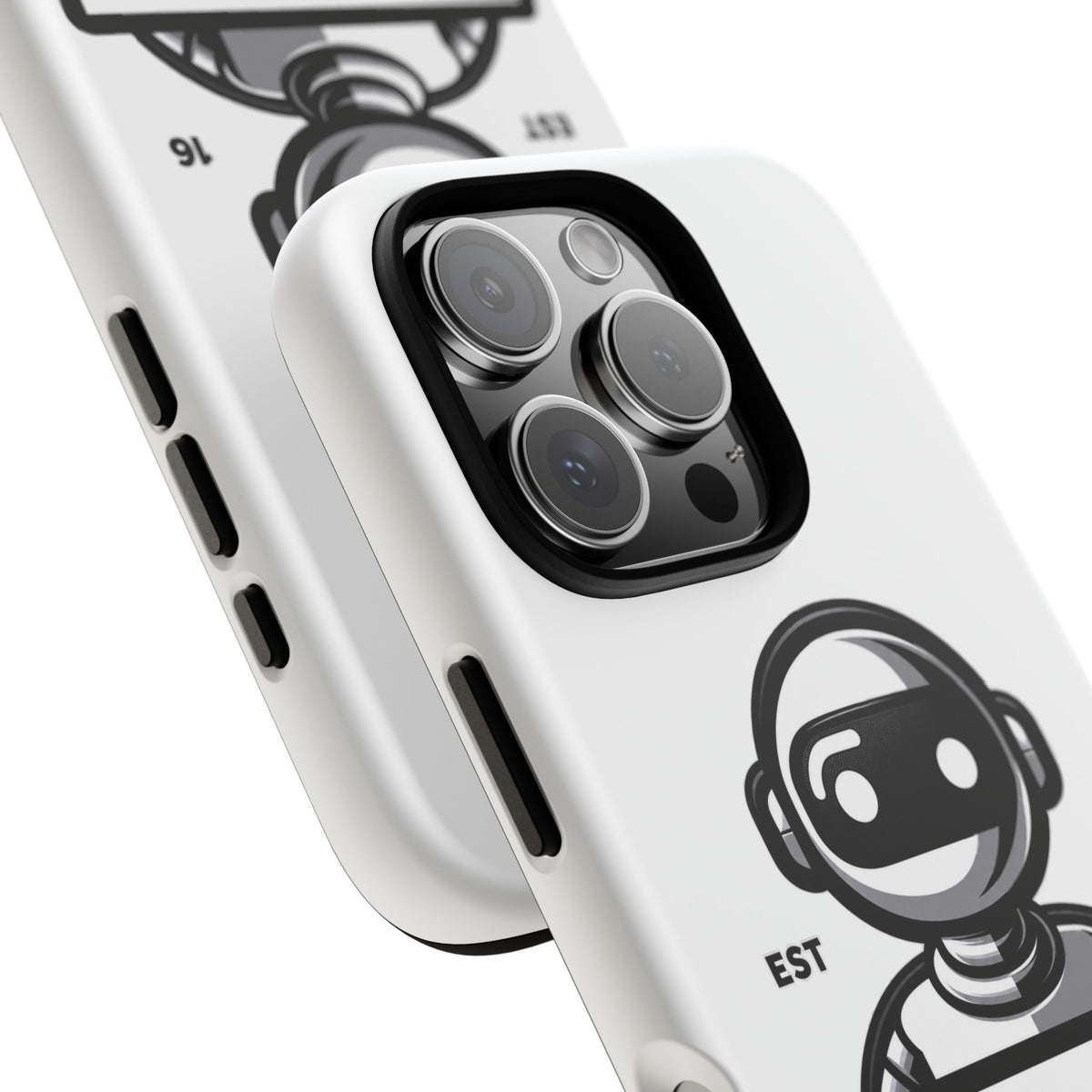 N.O.A.H™ Robot Phone Case — Retro Monochrome Tech Logo Protective Case