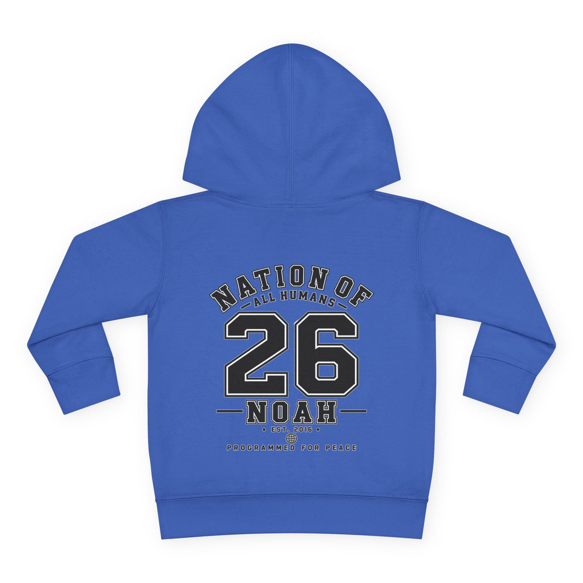 N.O.A.H™ Robot Kids Hoodie — Toddler Pullover with Logo front & Back 'Nation of All Humans' Graphic