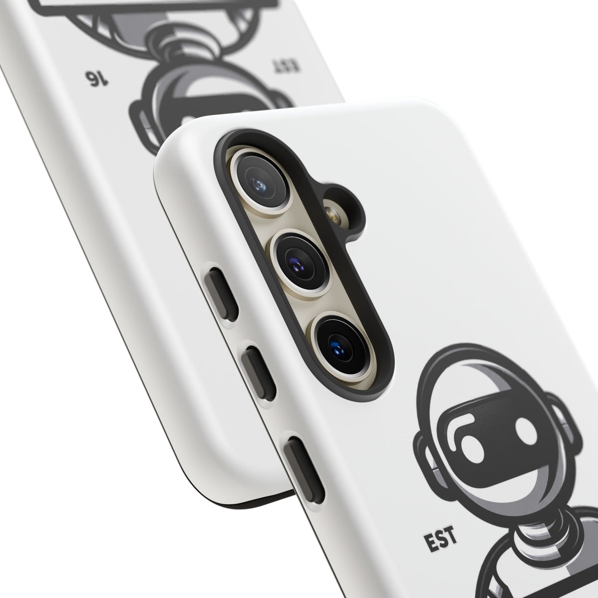 N.O.A.H™ Robot Phone Case — Retro Monochrome Tech Logo Protective Case