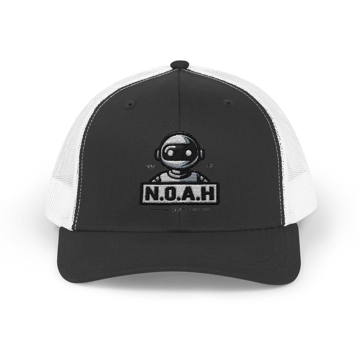 N.O.A.H™ Trucker Cap — Retro Robot 'NOAH' Embroidered Snapback