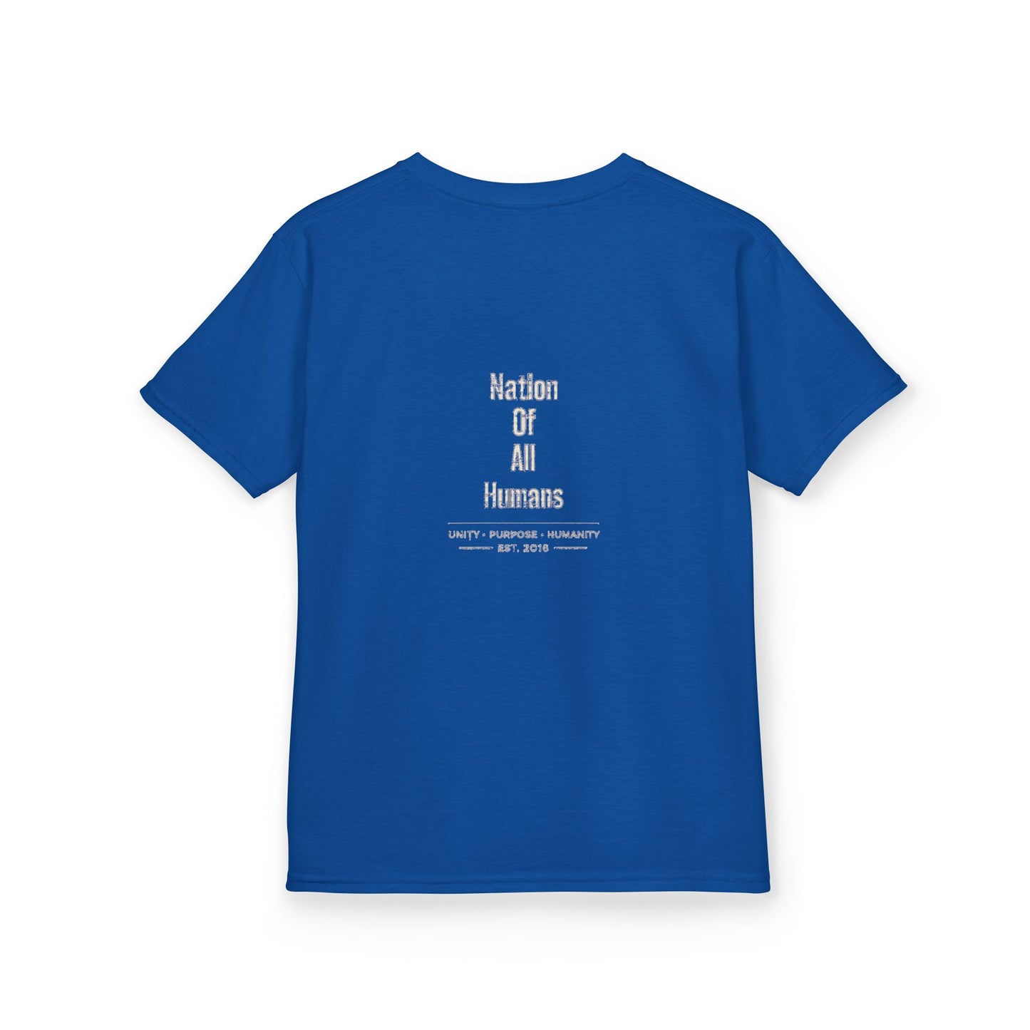 Kids N.O.A.H™ '' FIRST ''Robot Tee — "Nation Of All Humans" Back Print