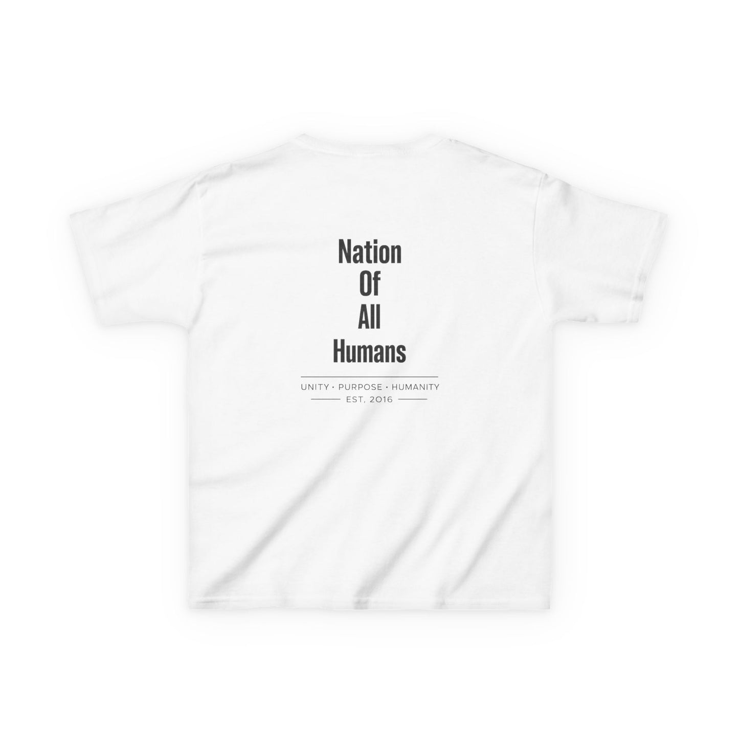 Kids N.O.A.H™ '' FIRST ''Robot Tee — "Nation Of All Humans" Back Print