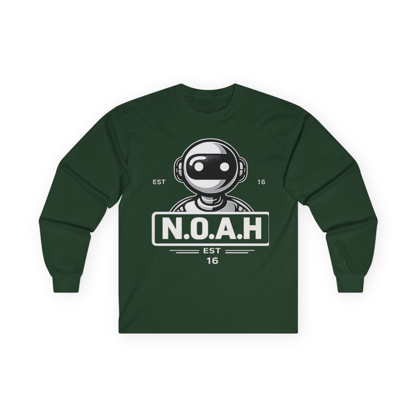 Robot Logo Long Sleeve Tee — N.O.A.H™ Tech Graphic Shirt