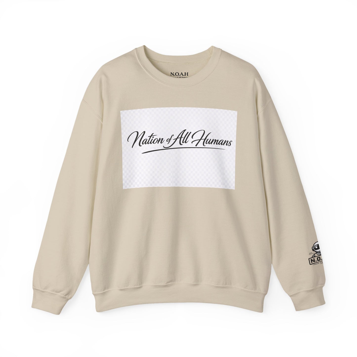 Nation of All Humans™ Crewneck Sweatshirt – N.O.A.H™ Unity Graphic Pullover