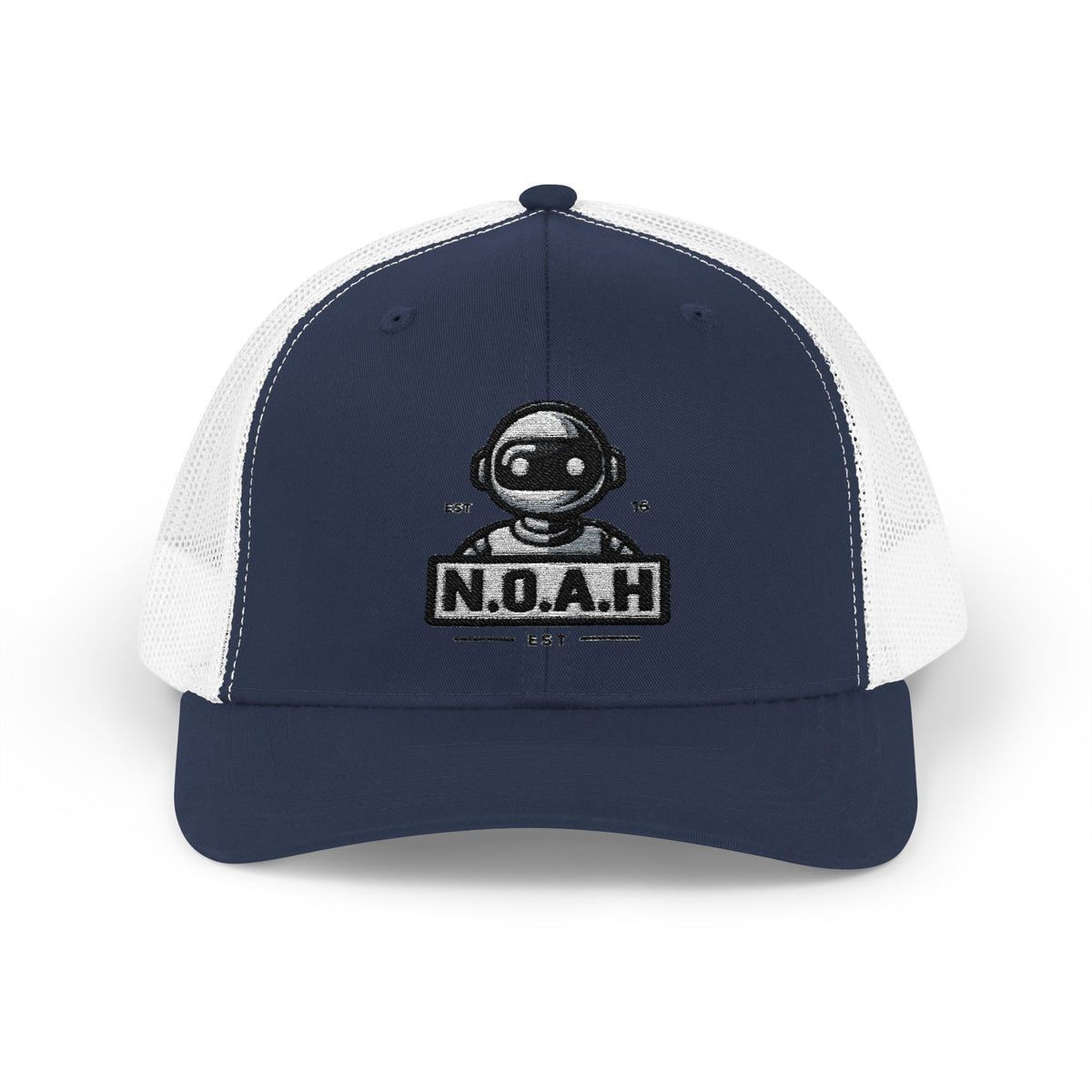 N.O.A.H™ Trucker Cap — Retro Robot 'NOAH' Embroidered Snapback