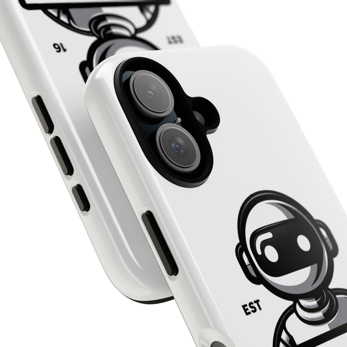 N.O.A.H™ Robot Phone Case — Retro Monochrome Tech Logo Protective Case