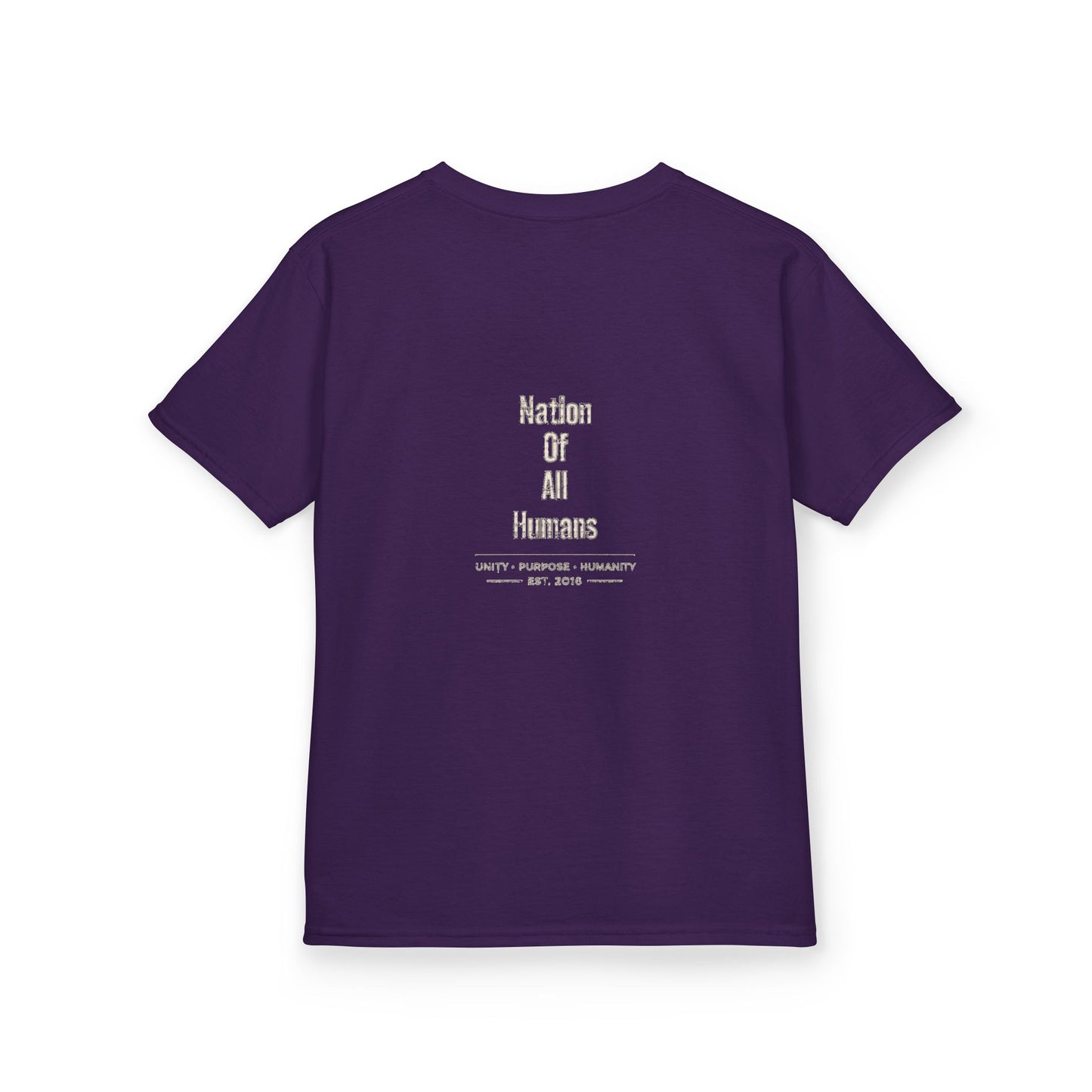 Kids N.O.A.H™ '' FIRST ''Robot Tee — "Nation Of All Humans" Back Print