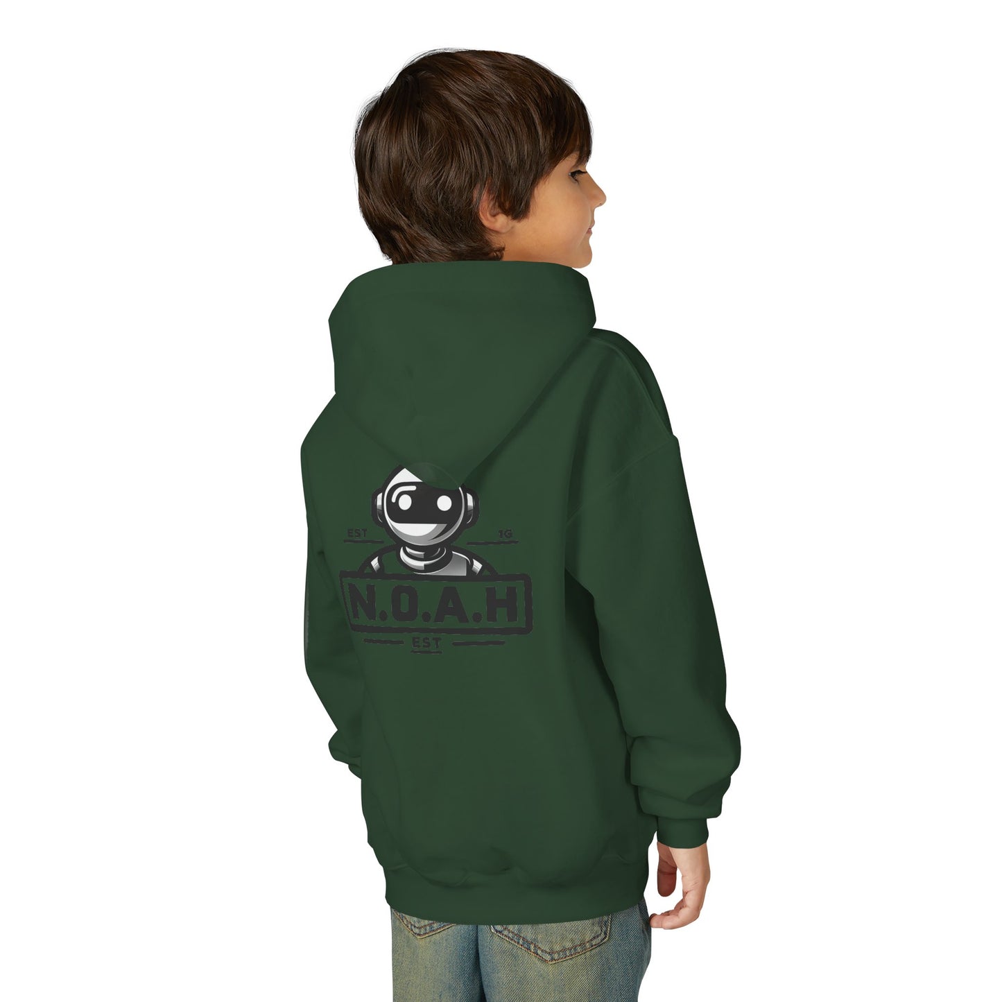 Youth Hoodie - Nation of All Humans™ (N.O.A.H™)" Graphic Astronaut Logo Hoodie