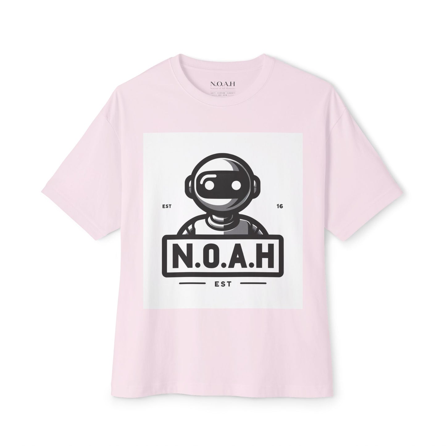 N.O.A.H™ Robot Logo Tee — Retro Space Graphic Boxy T‑Shirt