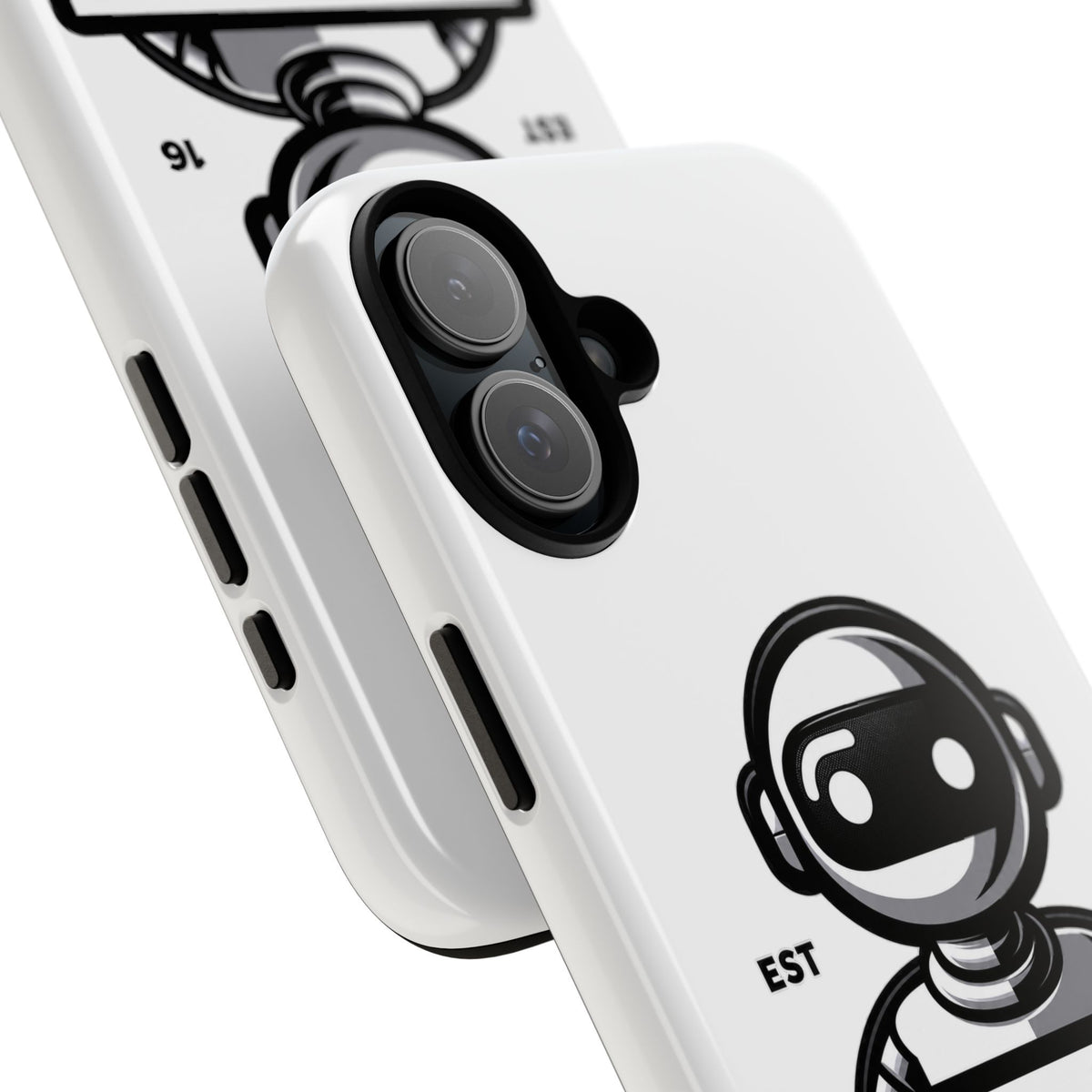 N.O.A.H™ Robot Phone Case — Retro Monochrome Tech Logo Protective Case