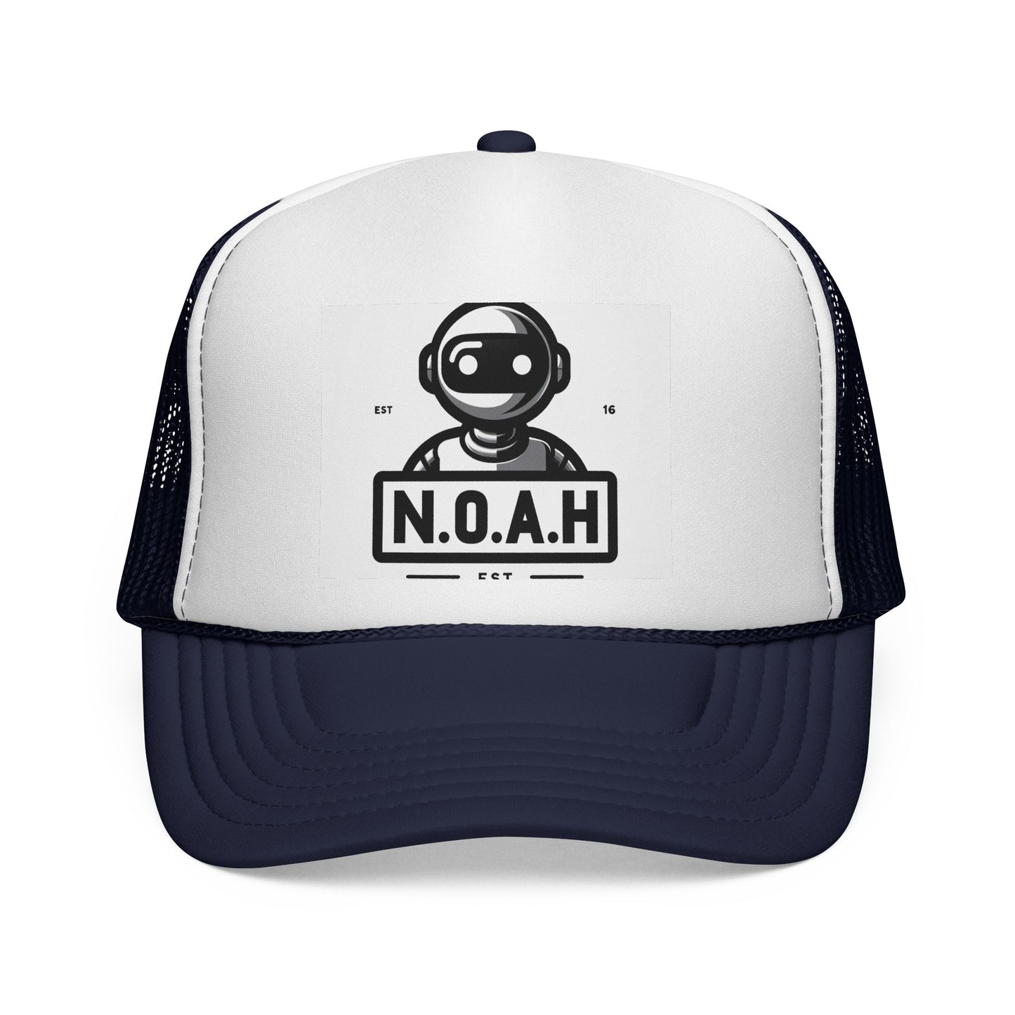 N.O.A.H™ Robot head Logo Trucker Cap — Retro Space Pilot Mesh Hat