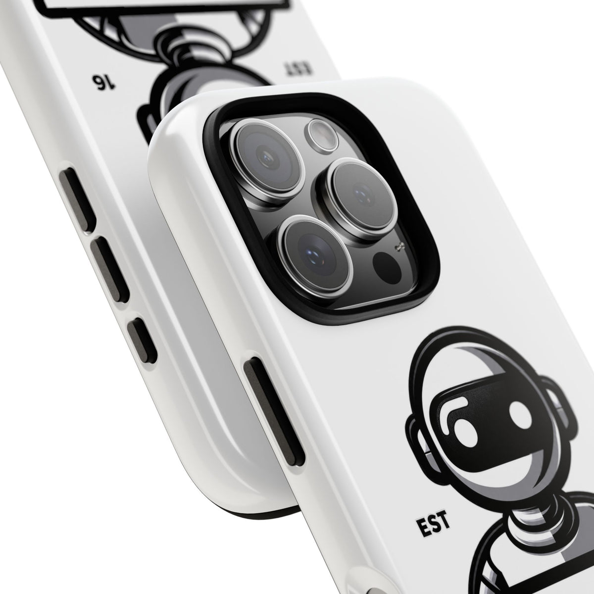 N.O.A.H™ Robot Phone Case — Retro Monochrome Tech Logo Protective Case