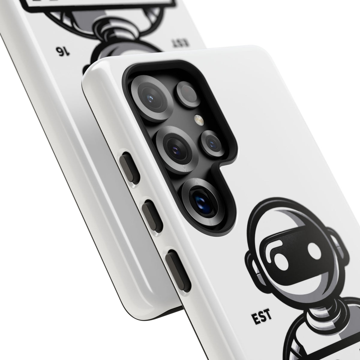 N.O.A.H™ Robot Phone Case — Retro Monochrome Tech Logo Protective Case