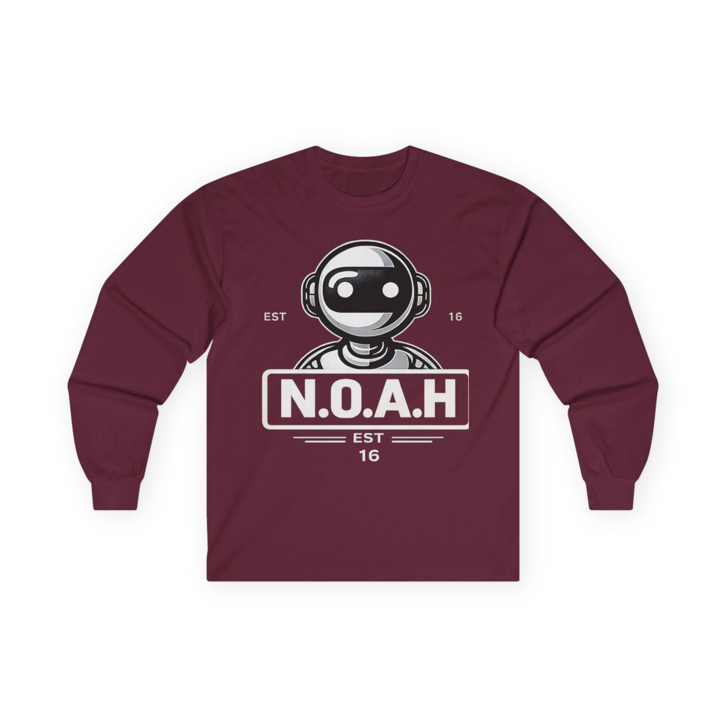 Robot Logo Long Sleeve Tee — N.O.A.H™ Tech Graphic Shirt
