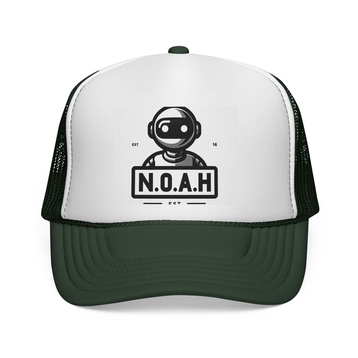 N.O.A.H™ Robot head Logo Trucker Cap — Retro Space Pilot Mesh Hat