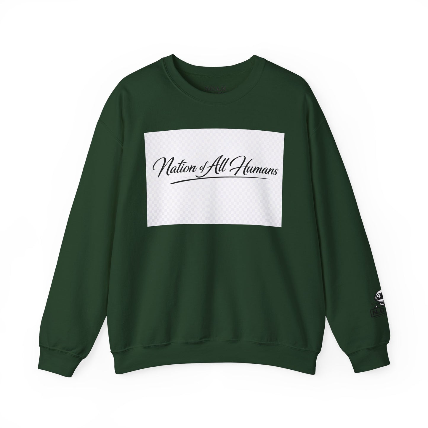 Nation of All Humans™ Crewneck Sweatshirt – N.O.A.H™ Unity Graphic Pullover
