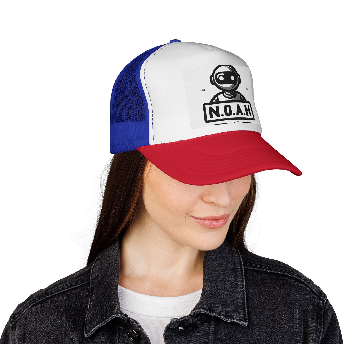 N.O.A.H™ Robot head Logo Trucker Cap — Retro Space Pilot Mesh Hat